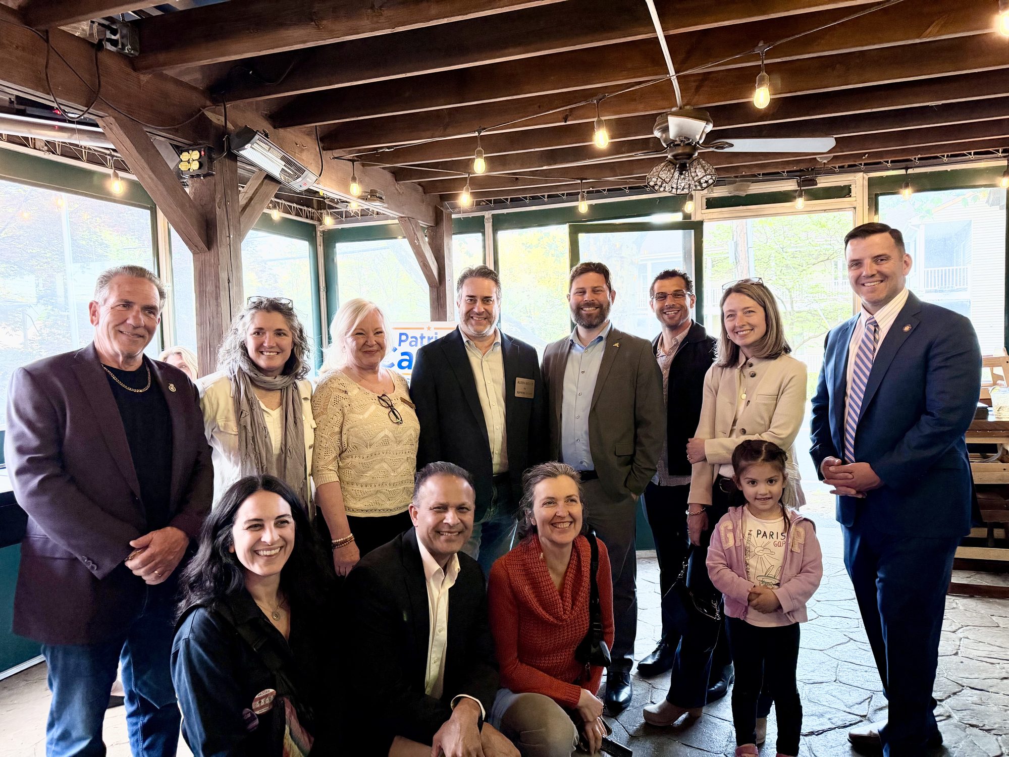 Sylke Jackson with local elected officials and supporters at a fundraiser