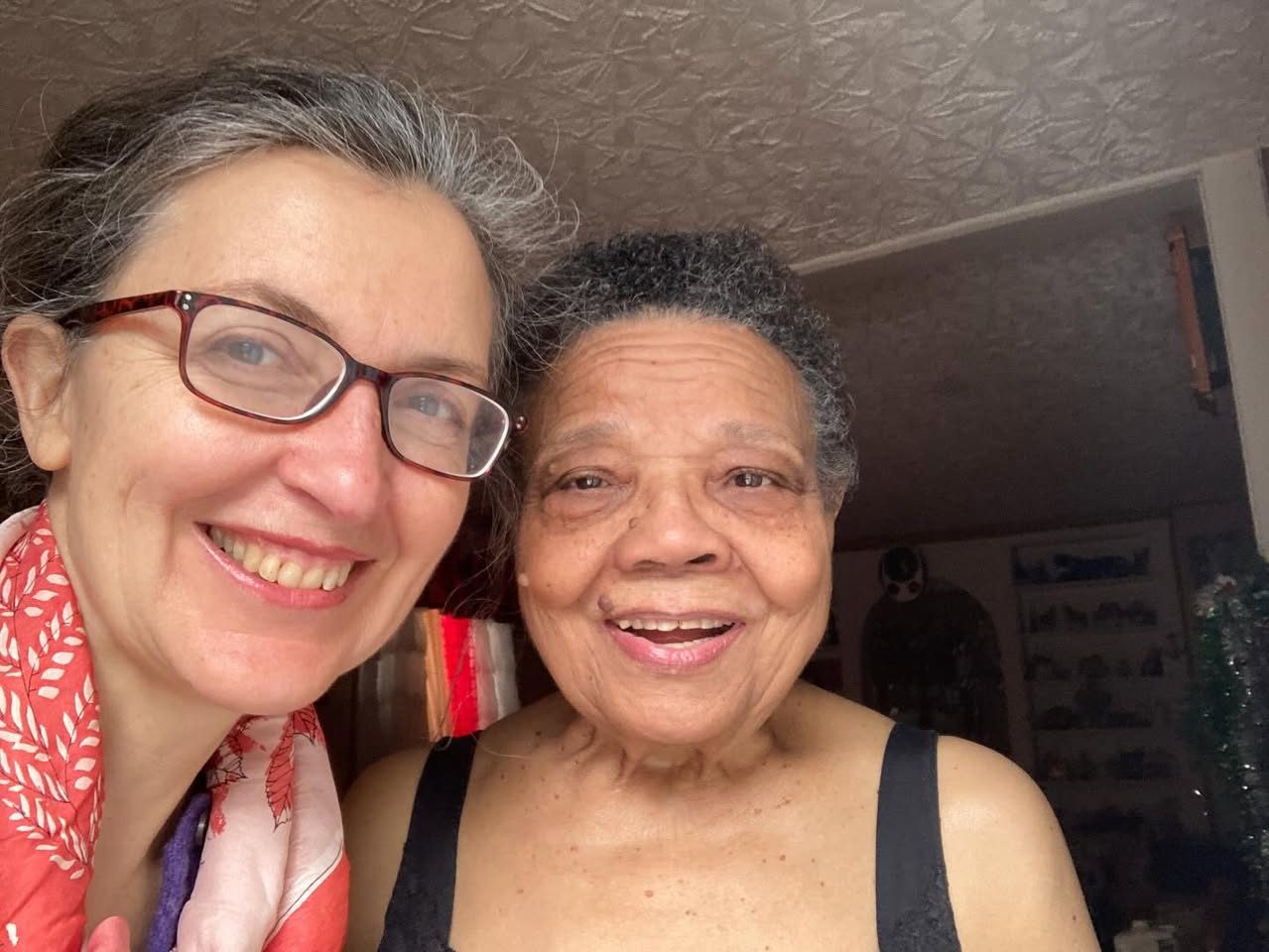 Sylke Jackson with a neighbor from Central Nyack